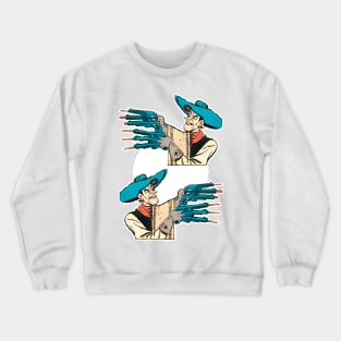 Multiple guns to shoot many shots Happy Cowboy Crewneck Sweatshirt